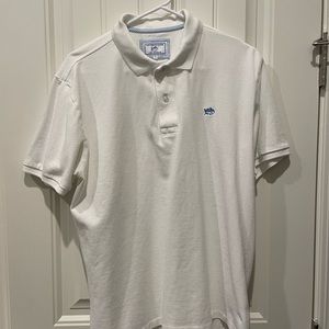 Men’s Southern Tide White Pique Polo M Medium